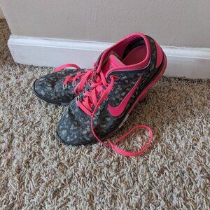 Nike Free TR Connect 2 Pink & Leopard Print Sneakers Sz 6.5